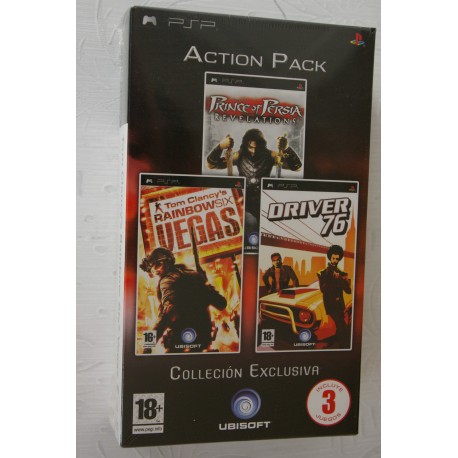 comprar action pack lote psp prince of persia, driver, tom clancy´s