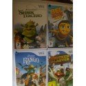 LOTE 4 JUEGOS NINTENDO WII : SHREK TERCERO, RANGO, CHIKEN BLAST, BEE MOVIE : Usados